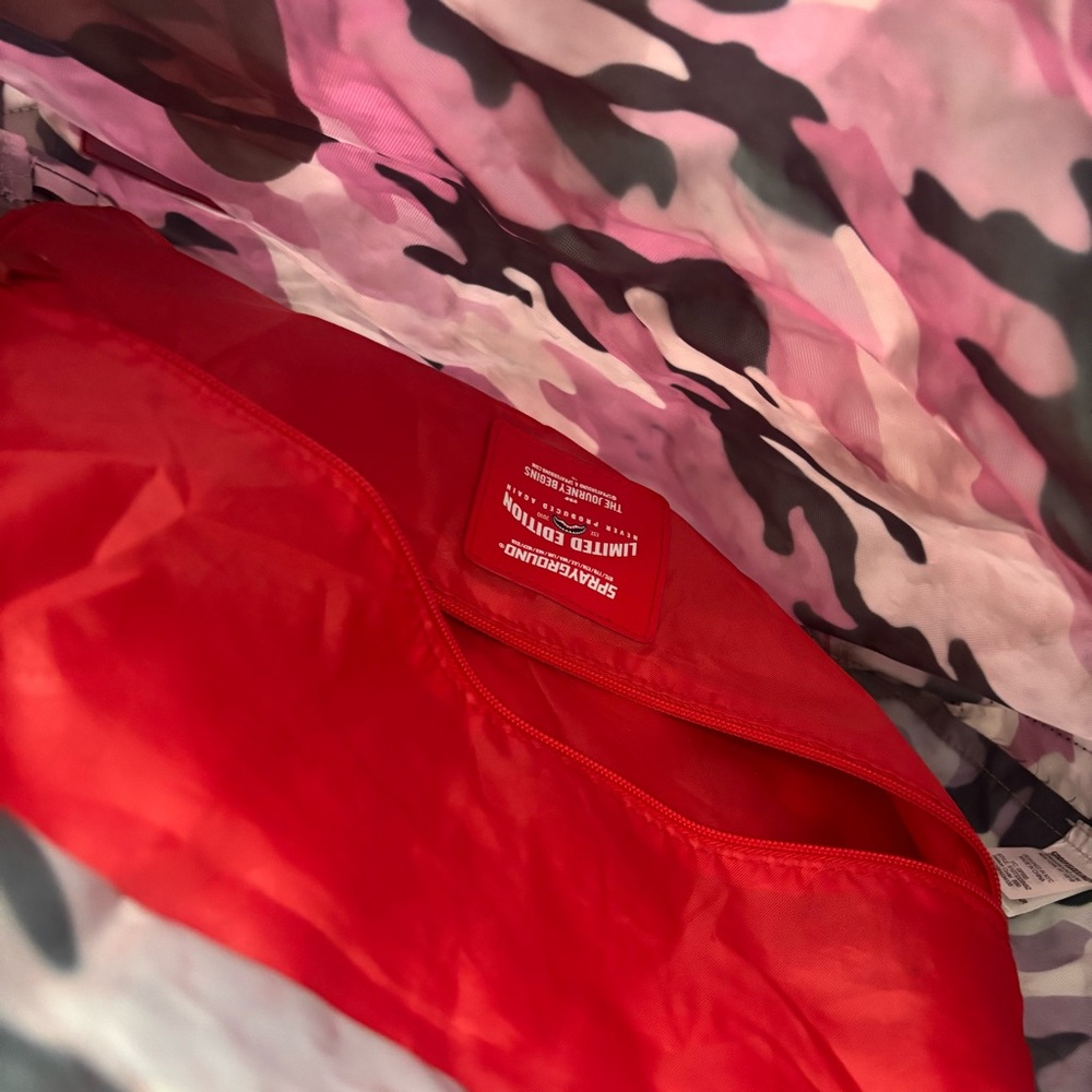 Sprayground Pink and Purple Camouflage Beach Tote - Picture 3 of 11